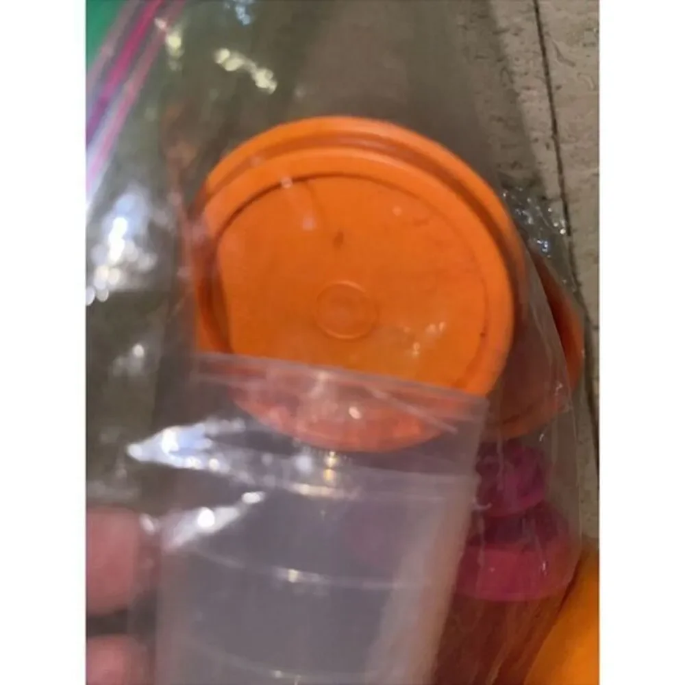 Vintage Yellow TUPPERWARE 4 Canisters (no Lid) 3 Cups,‎ 1 Sippy Cup 5 Sauce Jars
